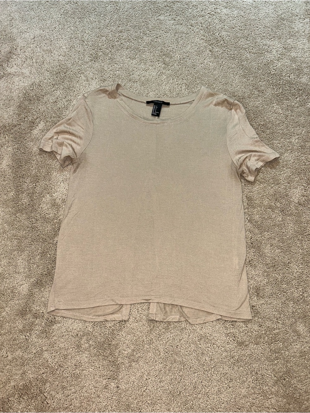Forever 21 Light Beige Short Sleeve Tee